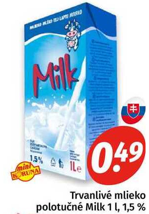 Archiv Trvanliv Mlieko Polotu N Milk L V Akcii Platn Do