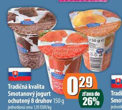 Bezlaktózový smotanový jogurt 150 g v akcii Zlacnene sk