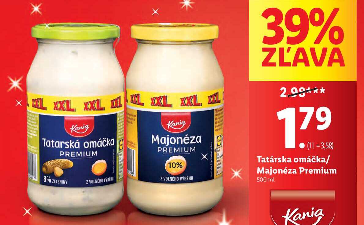 Tatárska omáčka Majonéza Premium 500 ml v akcii Zlacnene sk