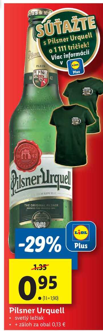 Pilsner Urquell L V Akcii Zlacnene Sk