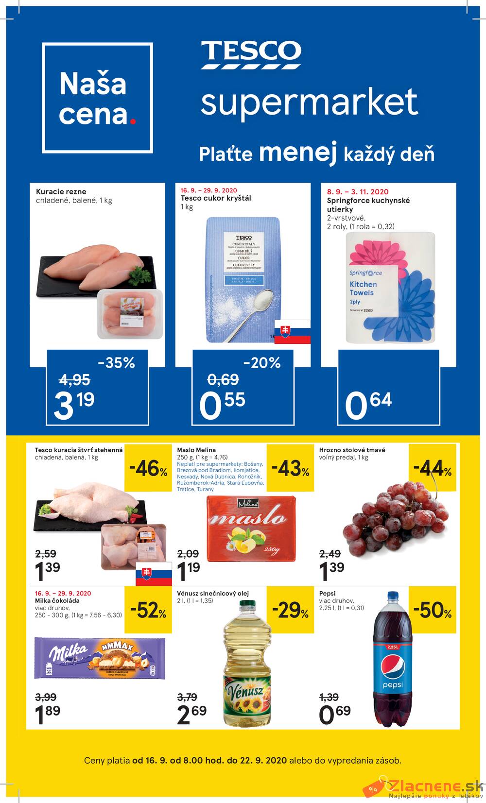 Leták Tesco - Tesco supermarkety od 16.9. do 22.9.2020 - strana 1 Leták Tesco - Tesco supermarkety od 16.9. do 22.9.2020 - strana 1