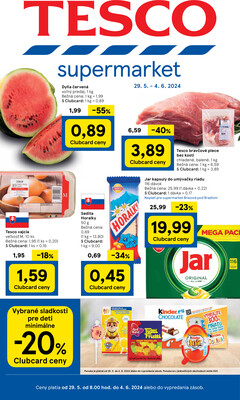 Leták Tesco supermarkety od 29.5. do 4.6.2024
