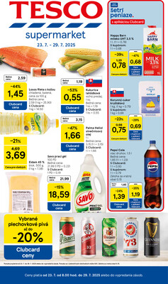 Tesco supermarkety od 23.7. do 29.7.2025