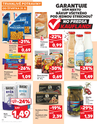 Kaufland 21.8. - 27.8. - Kaufland Vranov nad Topľou