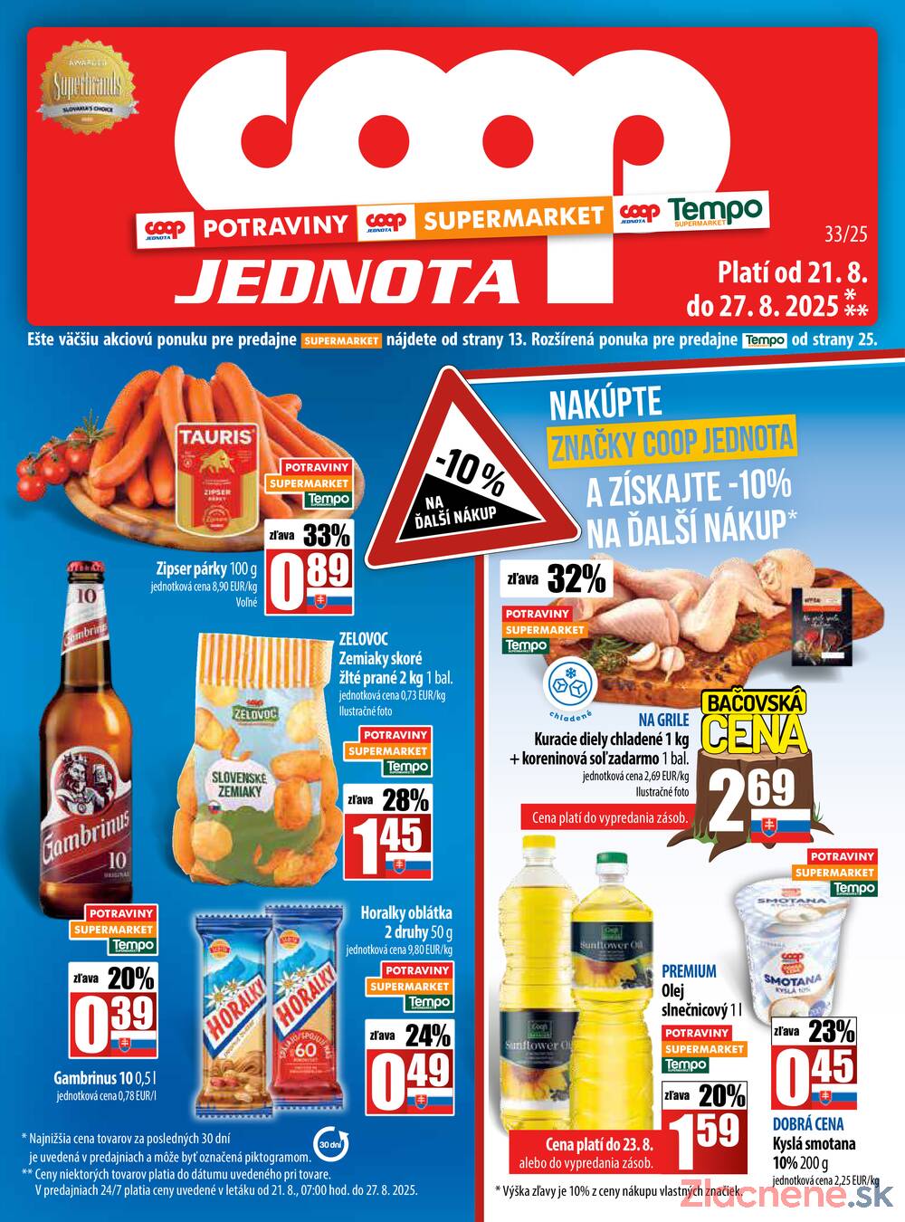 Leták COOP Jednota Slovensko - COOP do 27.8. - strana 1