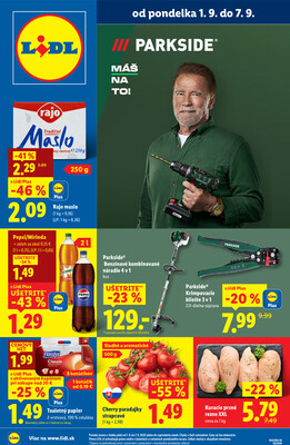 Leták Lidl Pondelok od 1.9. do 7.9.2025