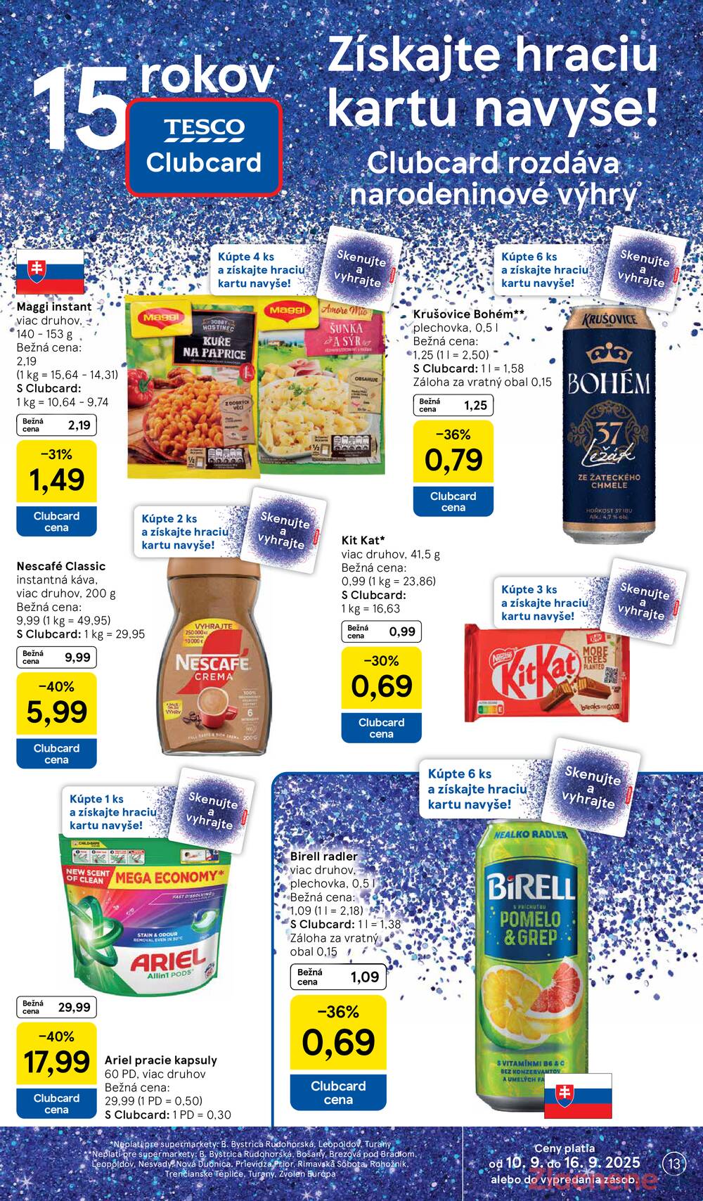 Leták Tesco - Tesco supermarkety od 10.9. do 16.9.2025 - strana 13 Leták Tesco - Tesco supermarkety od 10.9. do 16.9.2025 - strana 13