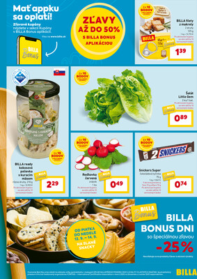 Billa od 10.9. do 16.9.2025