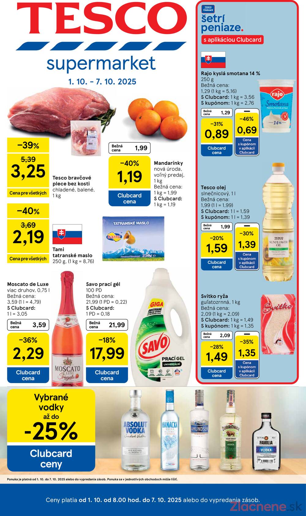 Leták Tesco - Tesco supermarkety od 1.10. do 7.10.2025 - strana 1