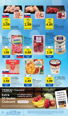 Tesco supermarkety od 1.10. do 7.10.2025