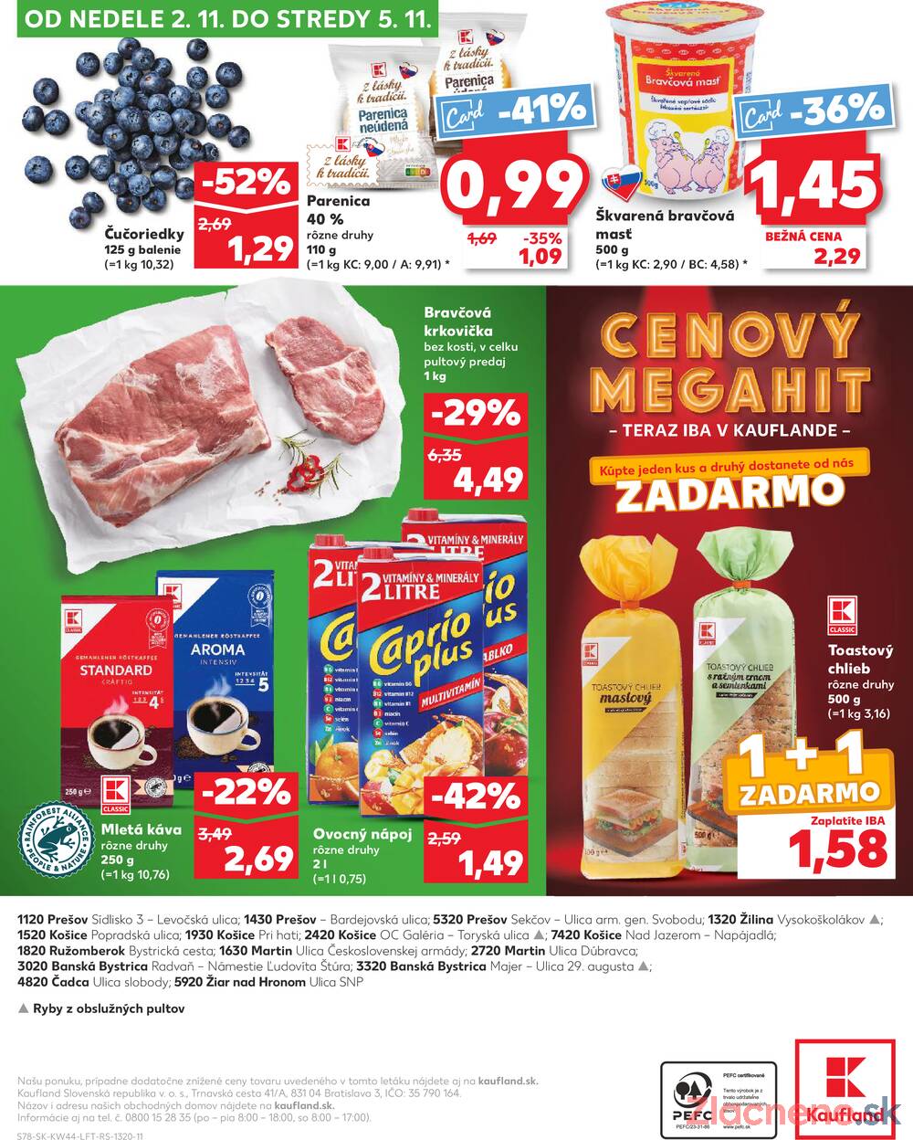 Leták Kaufland - Kaufland 30.10. - 5.11. - Kaufland Prešov - Sekčov  - strana 78