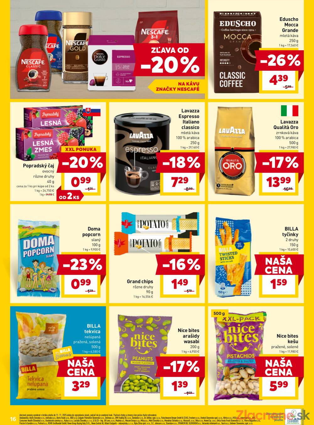 Leták Billa - Billa od 5.11. do 11.11.2025 - strana 16 Leták Billa - Billa od 5.11. do 11.11.2025 - strana 16