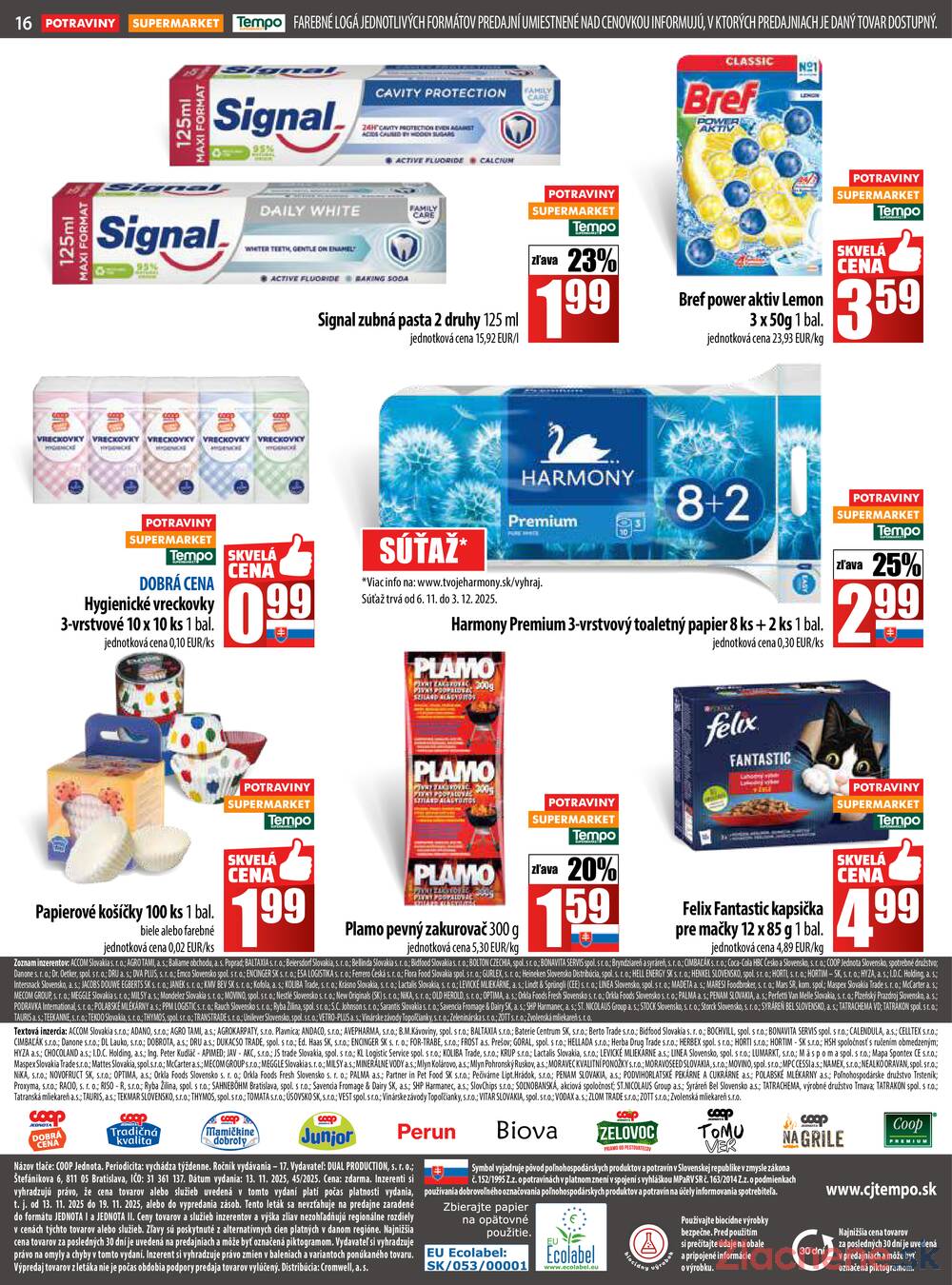 Leták COOP Jednota Slovensko
		  platný do 19.11.2025 - strana 16