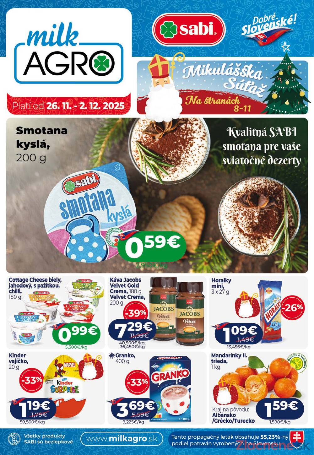 Leták MILK - AGRO
		  platný do 2.12.2025 - strana 1