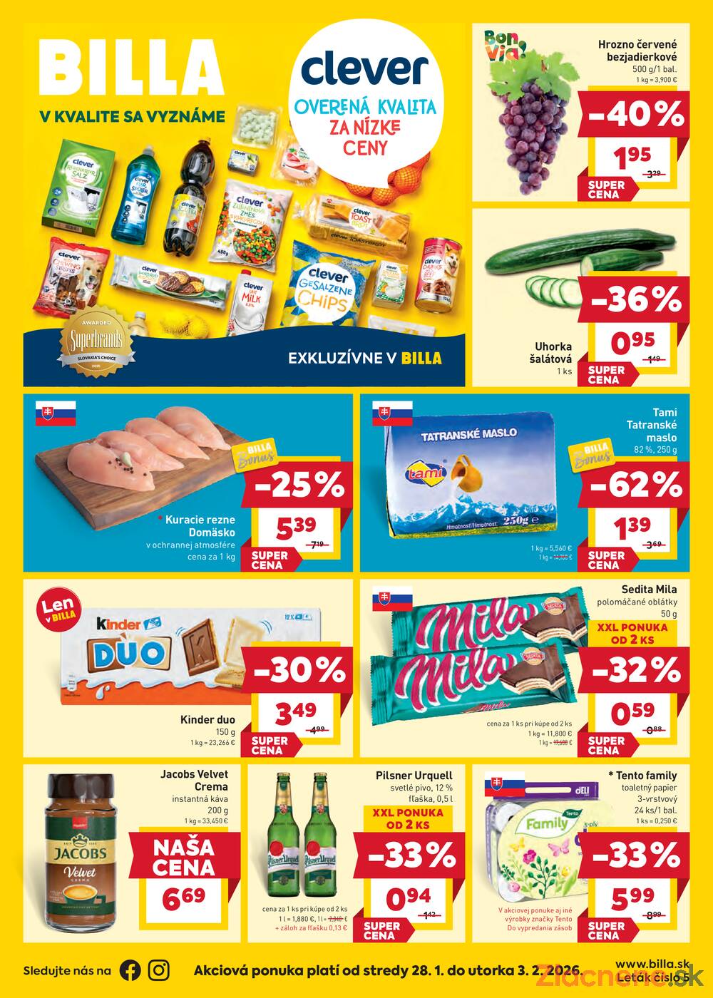 BILLA od 28.1. do 3.2.2026