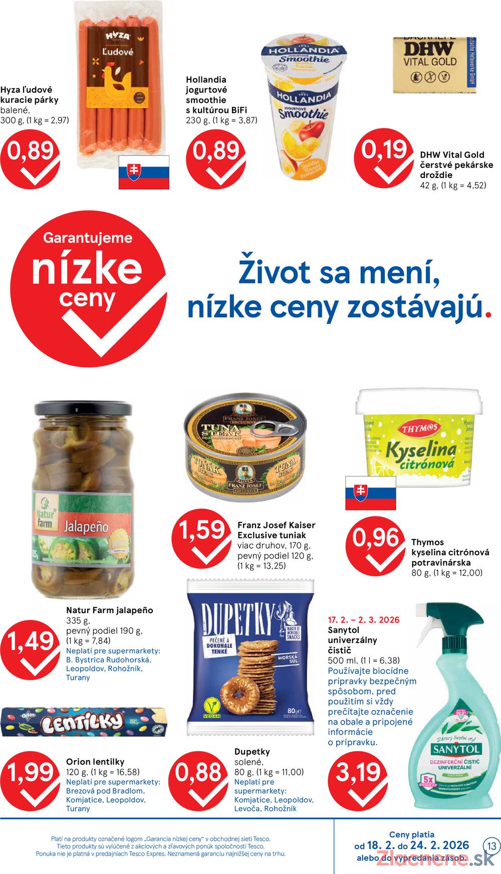 Tesco supermarkety od 18.2. do 24.2.2026