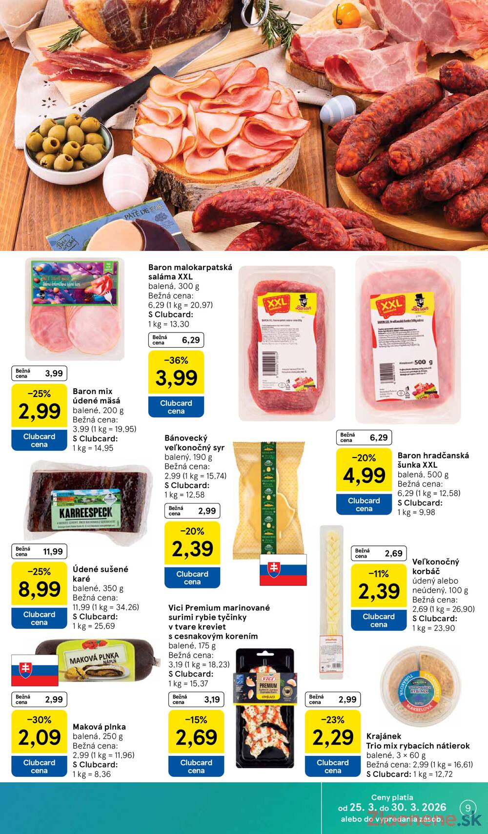 Tesco supermarkety od 25.3. do 30.3.2026