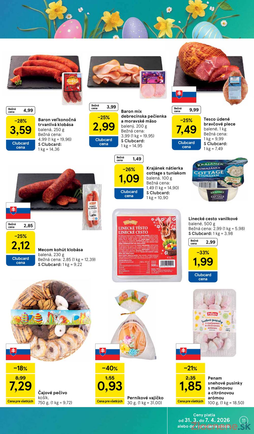 Tesco supermarkety od 31.3. do 7.4.2026