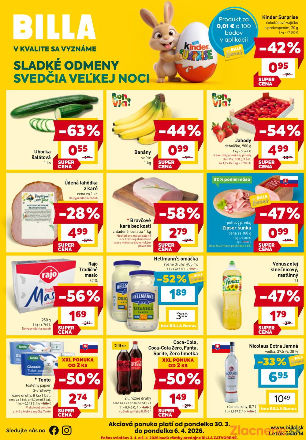 BILLA od 30.3. do 6.4.2026