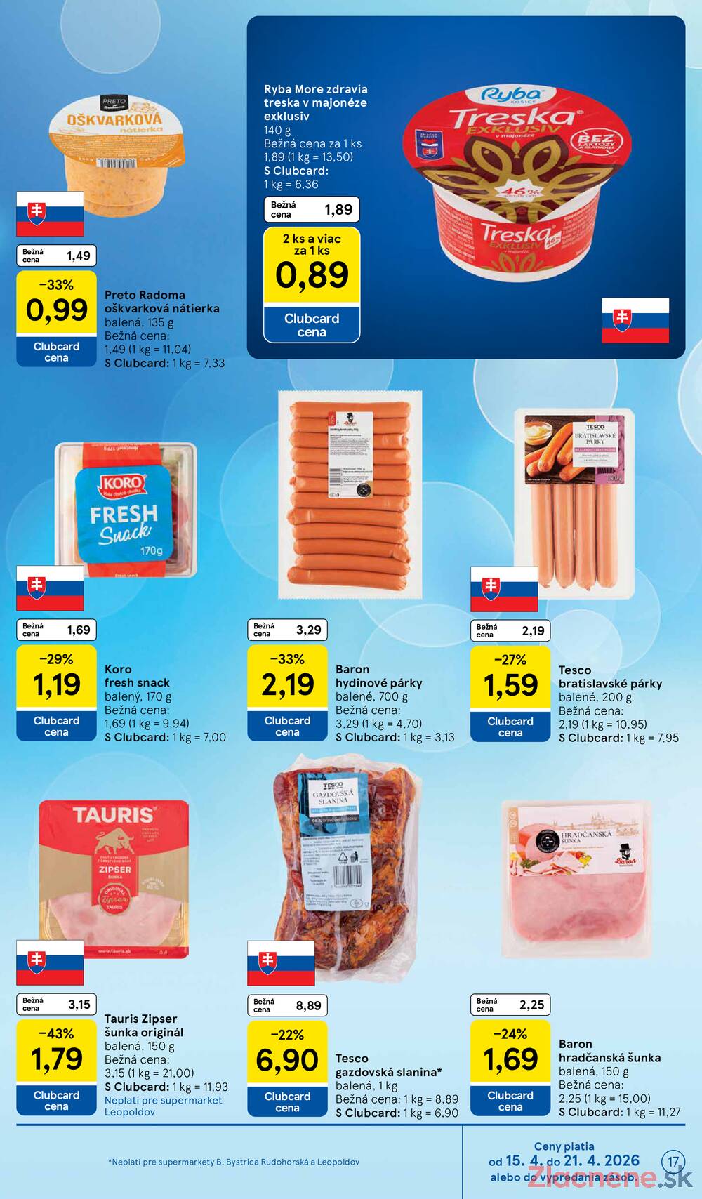 Tesco supermarkety od 15.4. do 21.4.2026