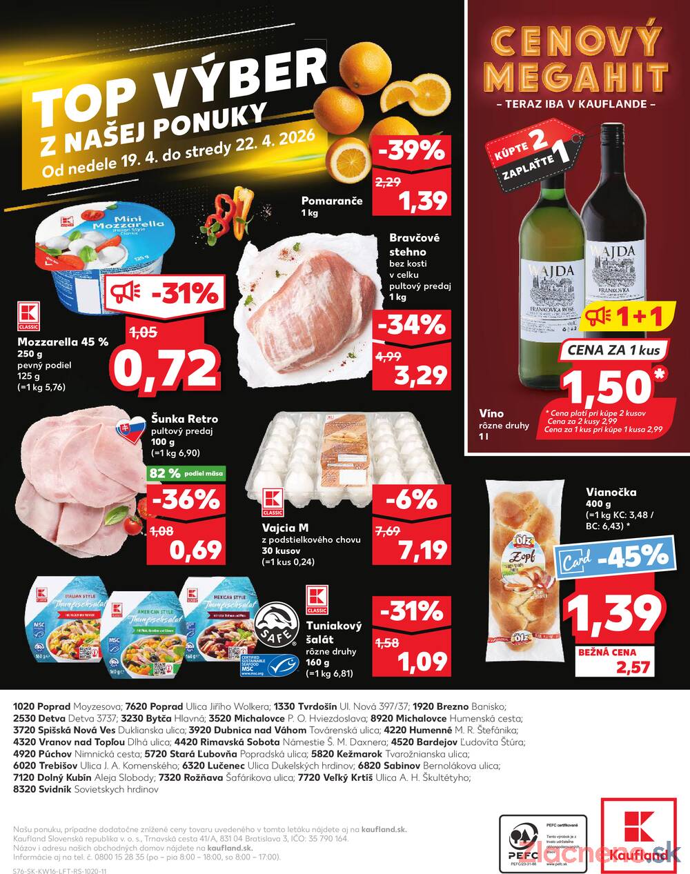 Leták Kaufland - Kaufland 16.4. - 22.4. - Kaufland Poprad - Jiřího Wolkera - strana 76