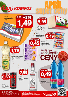 Leták CBA Komfos II. do 5.5.
