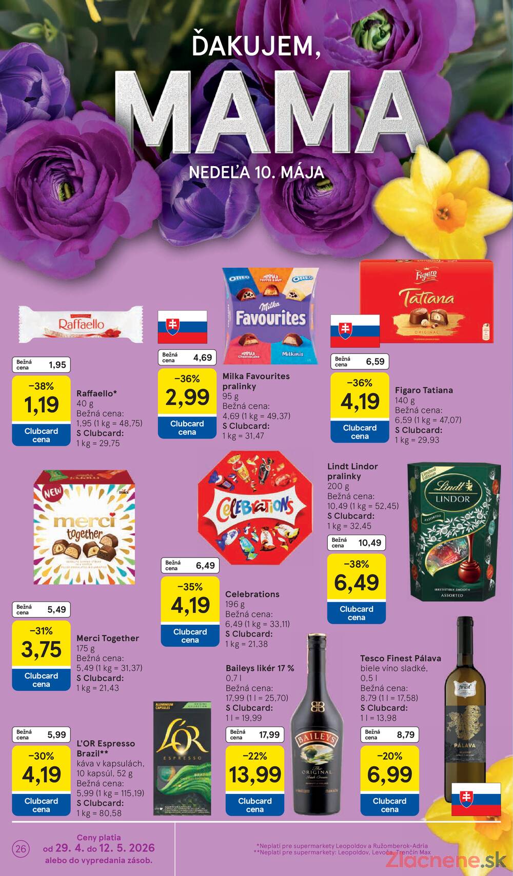 Tesco supermarkety od 29.4. do 5.5.2026