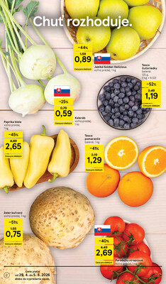 Tesco supermarkety od 29.4. do 5.5.2026
