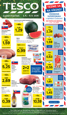 Leták Tesco supermarkety od 3.6. do 9.6.2026