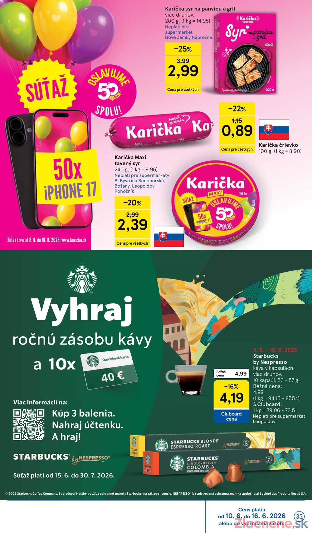 Tesco supermarkety od 10.6. do 16.6.2026