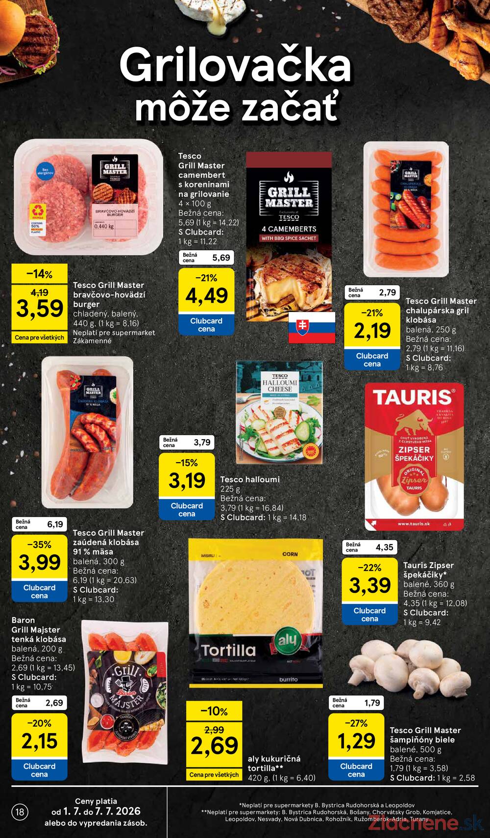 Tesco supermarkety od 1.7. do 7.7.2026
