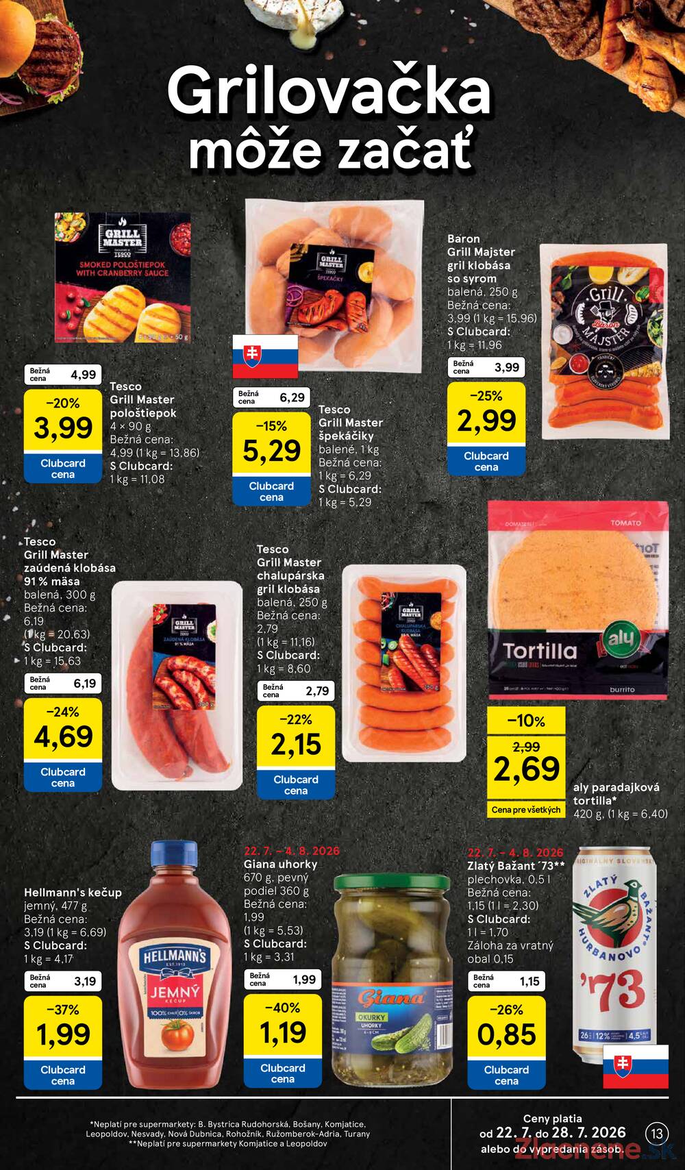 Tesco supermarkety od 22.7. do 28.7.2026