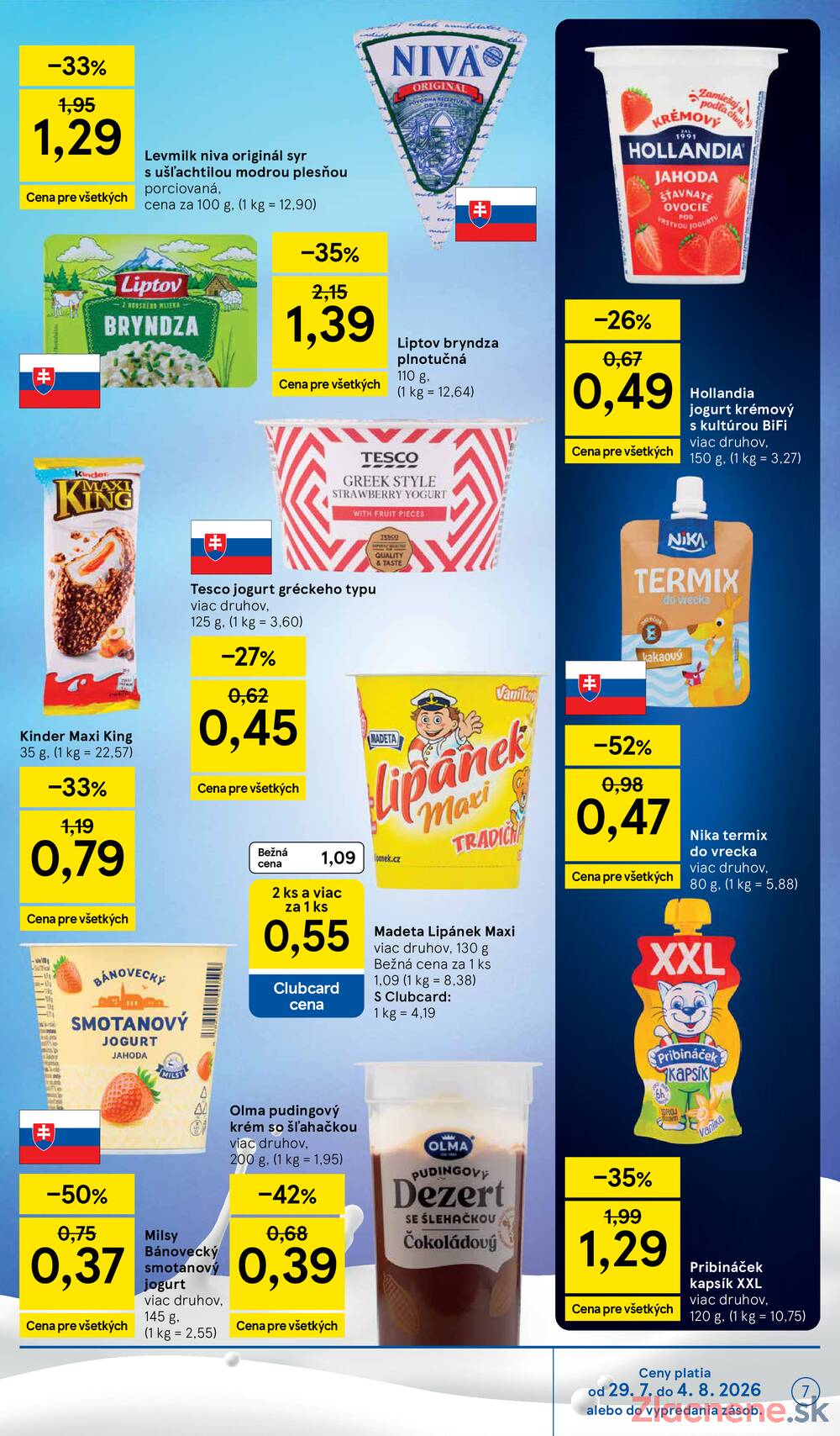 Tesco supermarkety od 29.7. do 4.8.2026