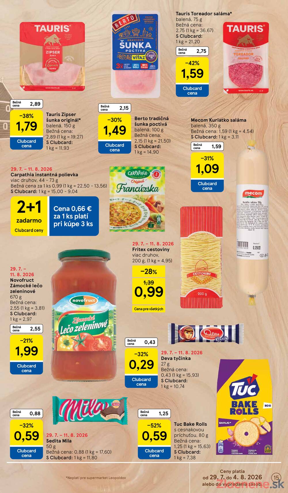 Tesco supermarkety od 29.7. do 4.8.2026