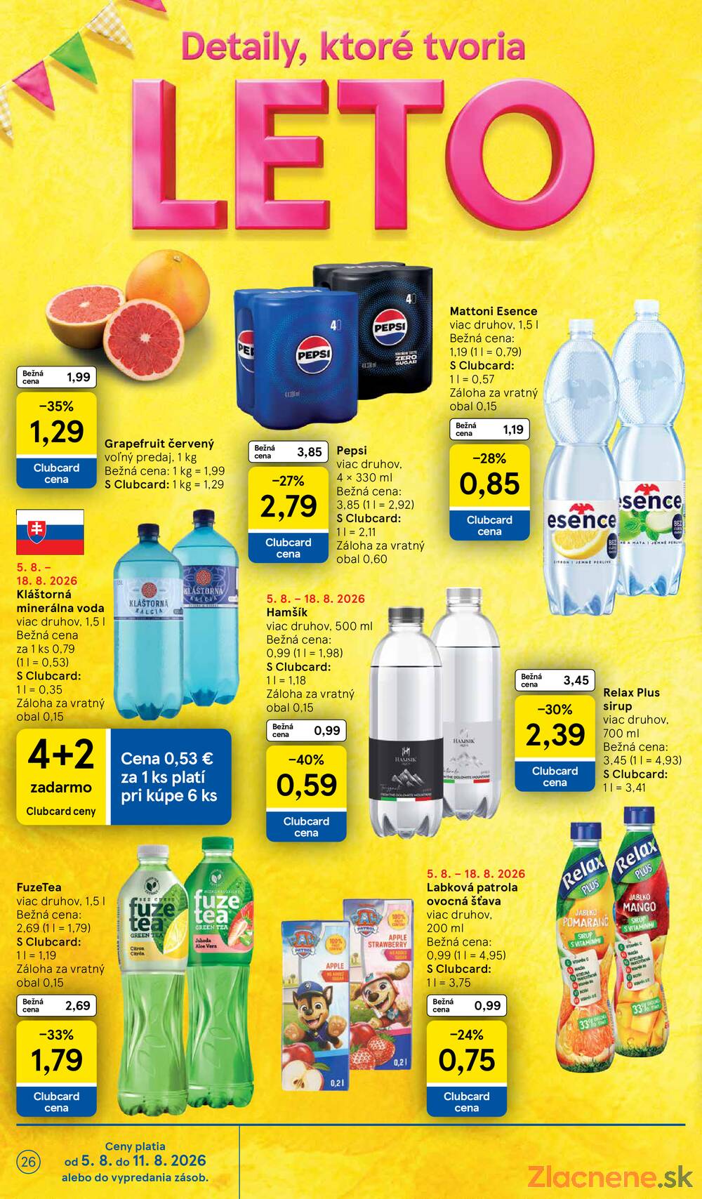 Leták Tesco - Tesco hypermarkety 5.8. - 11.8. - strana 26 Leták Tesco - Tesco hypermarkety 5.8. - 11.8. - strana 26