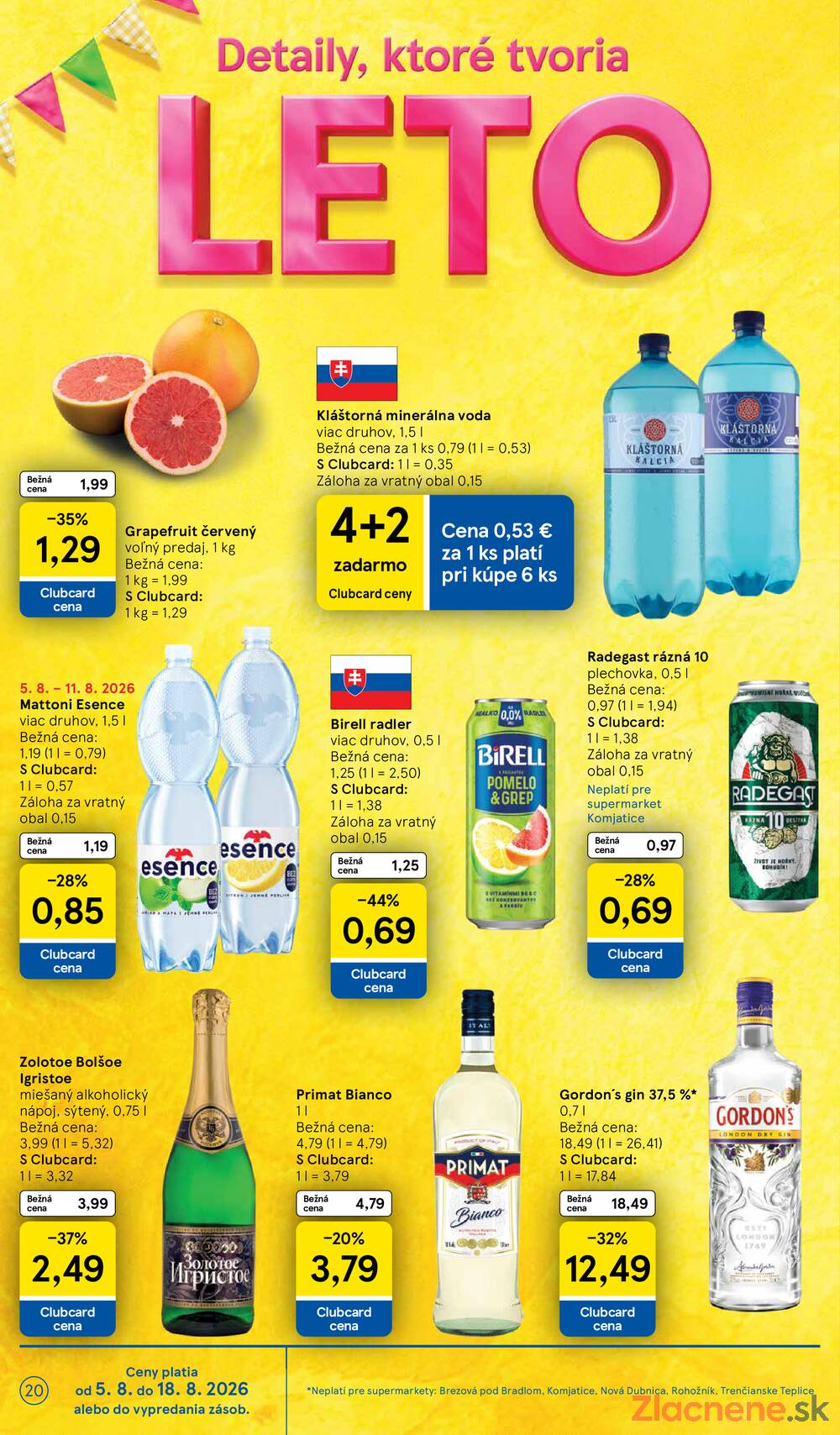 Tesco supermarkety od 5.8. do 11.8.2026