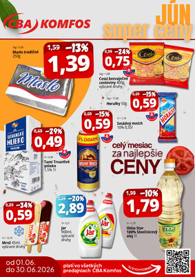Leták CBA Komfos do 31.8.