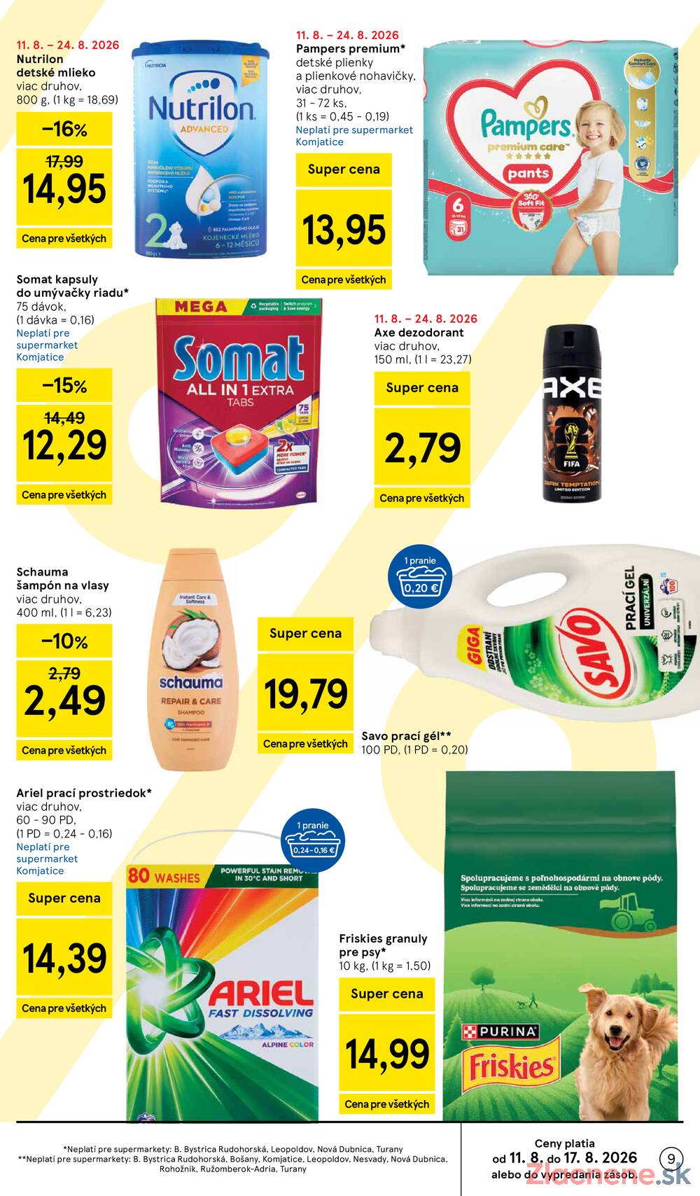 Tesco supermarkety od 12.8. do 18.8.2026