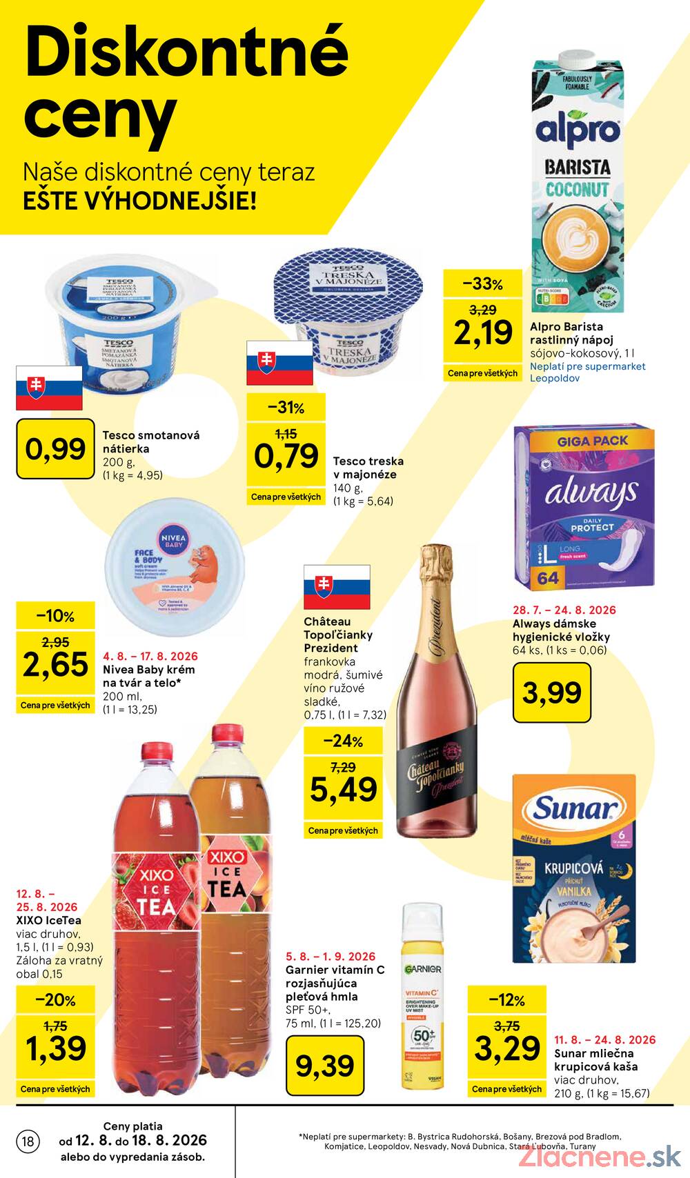 Tesco supermarkety od 12.8. do 18.8.2026