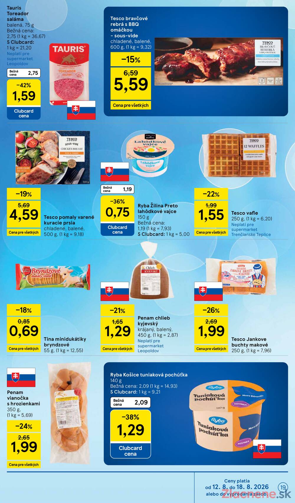 Tesco supermarkety od 12.8. do 18.8.2026