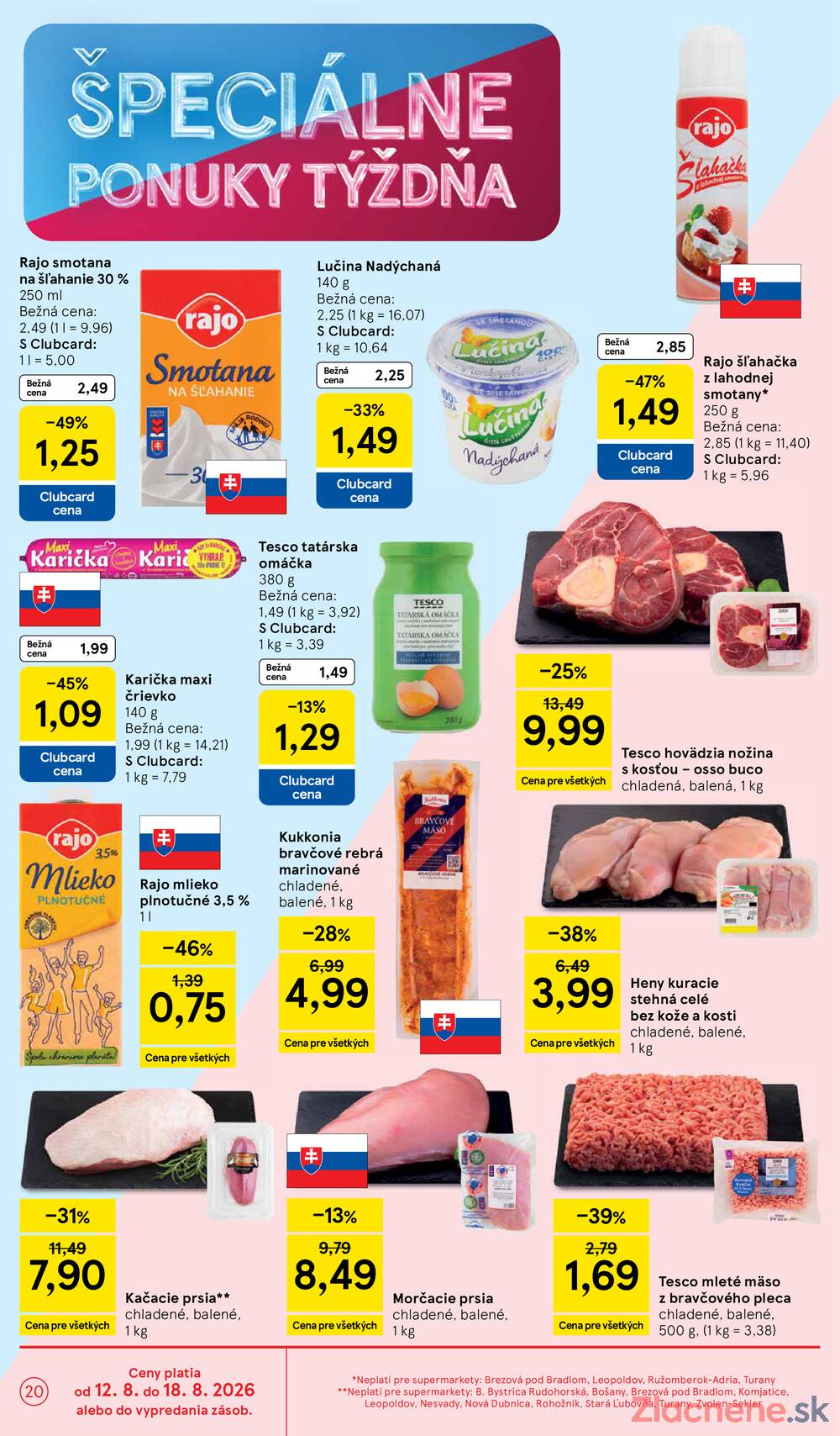 Tesco supermarkety od 12.8. do 18.8.2026