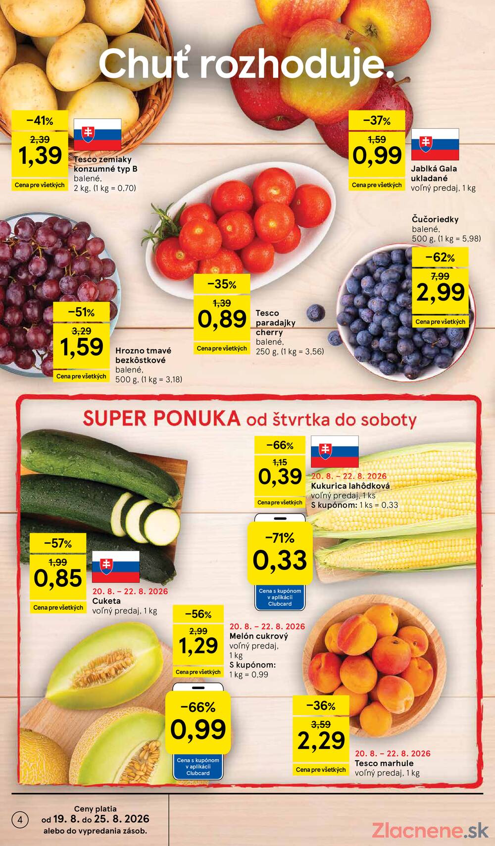 Tesco supermarkety od 19.8. do 25.8.2026