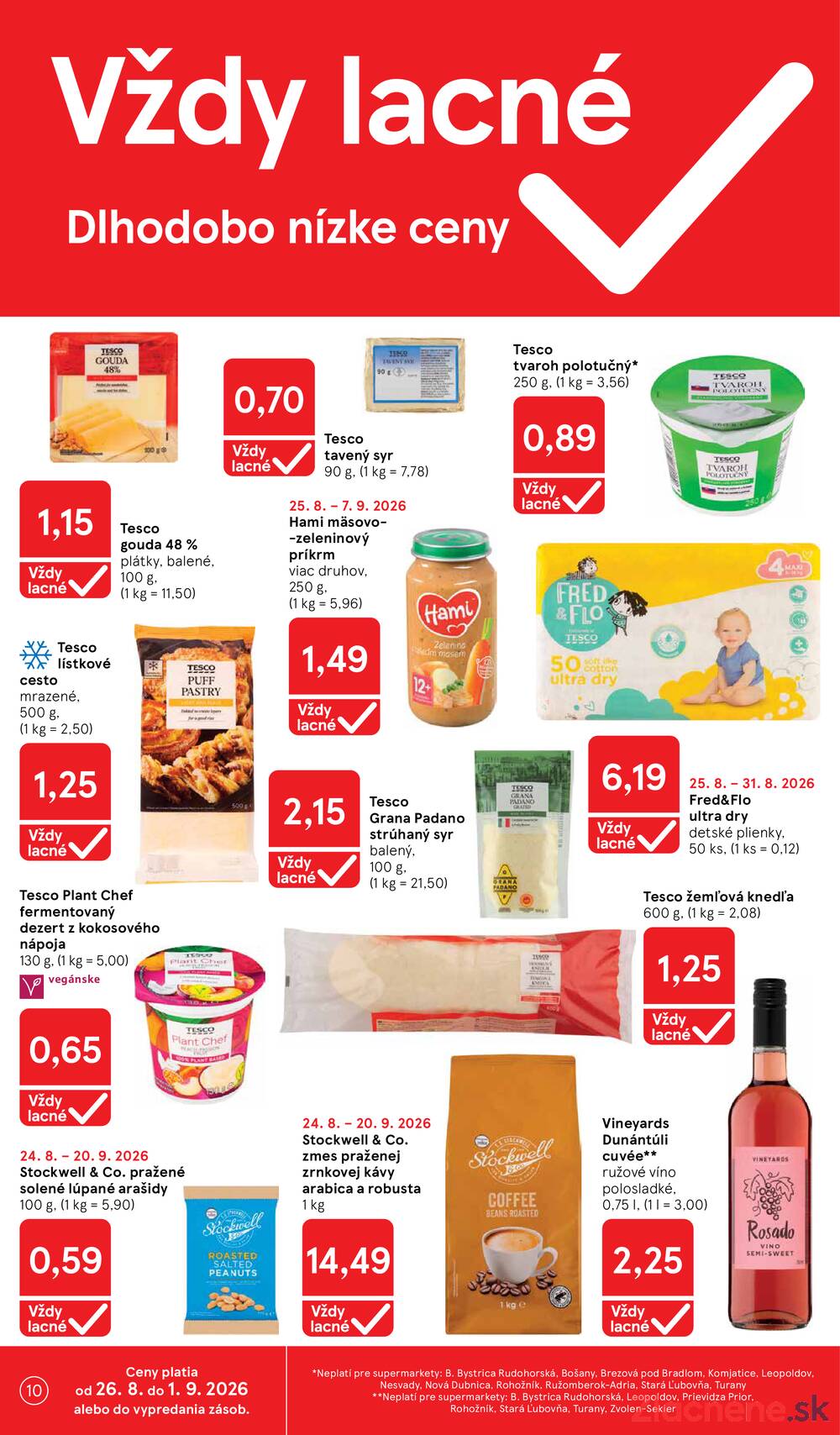 Tesco supermarkety od 26.8. do 1.9.2026