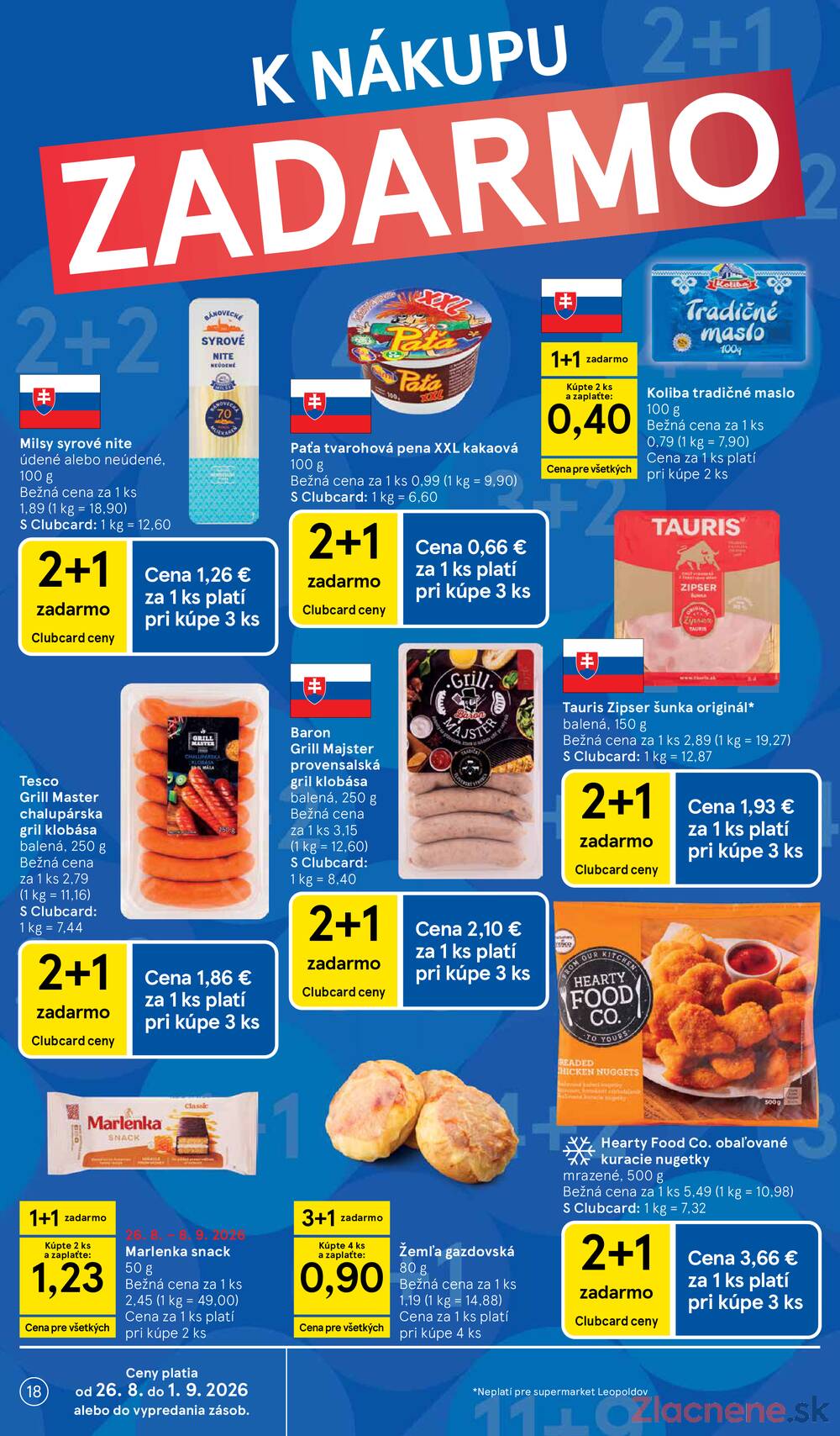 Tesco supermarkety od 26.8. do 1.9.2026