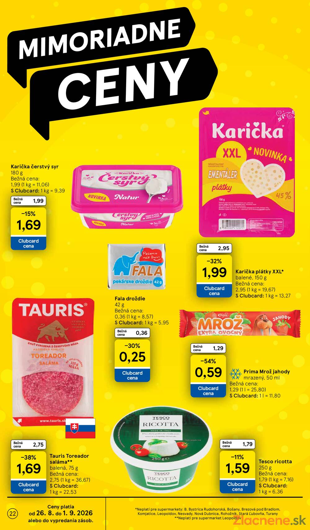 Tesco supermarkety od 26.8. do 1.9.2026