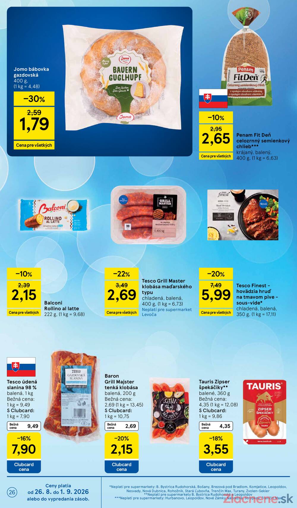Tesco supermarkety od 26.8. do 1.9.2026
