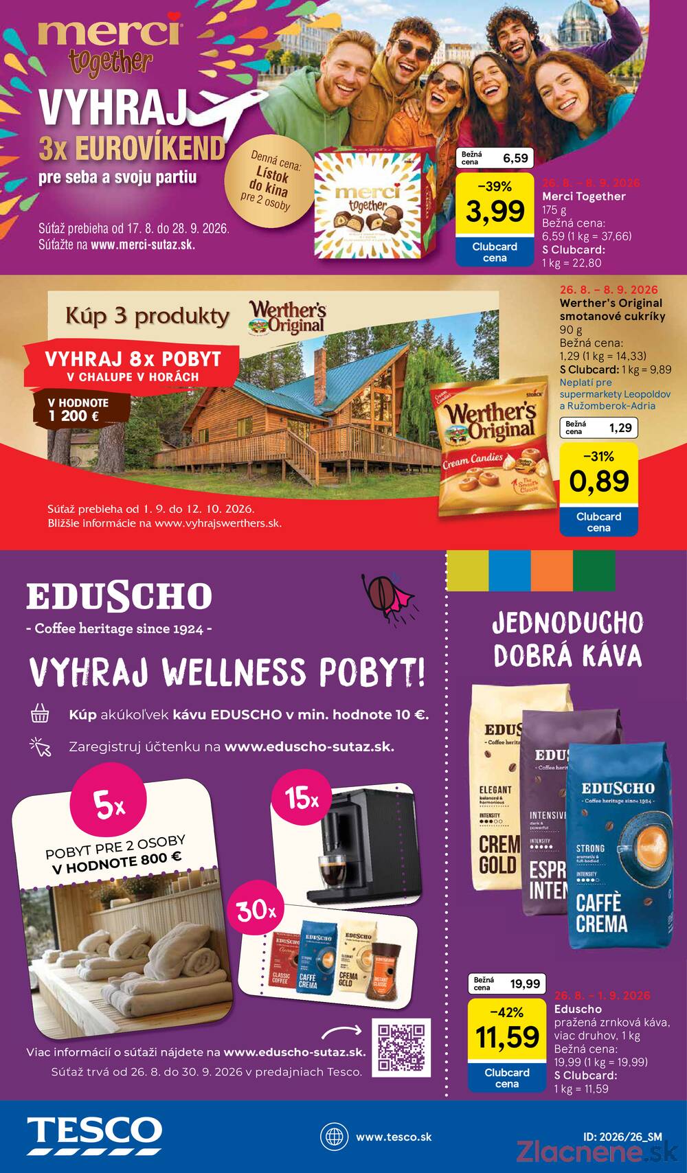 Tesco supermarkety od 26.8. do 1.9.2026