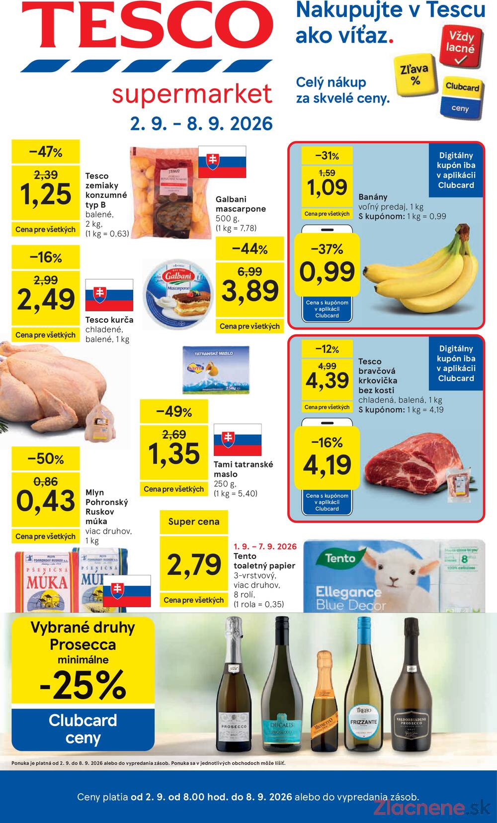 Tesco supermarkety od 2.9. do 8.9.2026