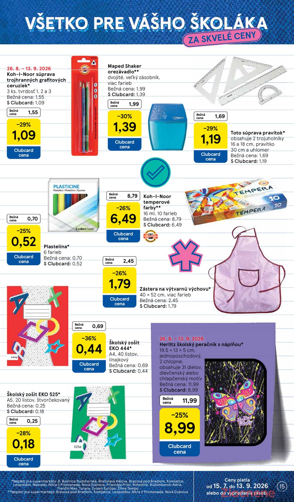Tesco supermarkety od 2.9. do 8.9.2026