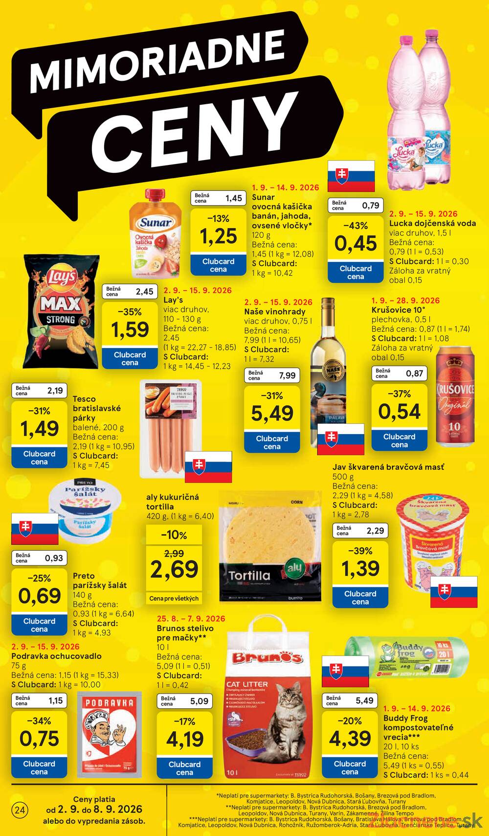 Tesco supermarkety od 2.9. do 8.9.2026
